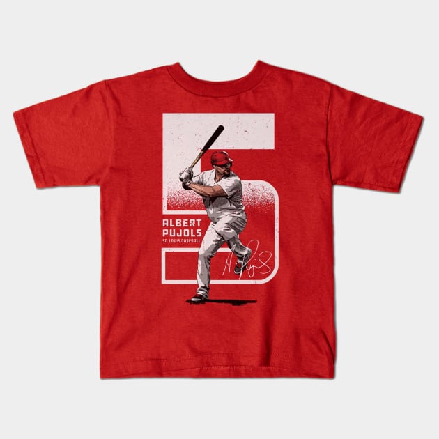 Albert Pujols St. Louis Outline Kids T-Shirt by Jesse Gorrell